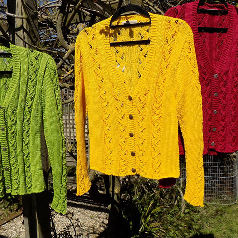 Hand knitted designer garments in Cotton – Jacki Saunders, Island Knitwear